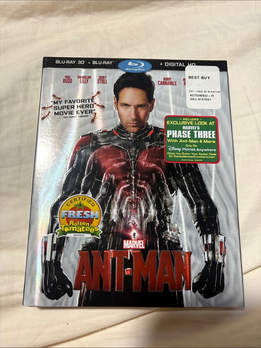 Marvel Ant-Man Blu-ray Steelbook with Black and Red Suit Artwork